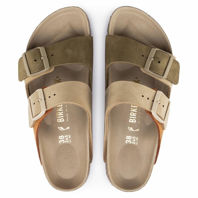 Birkenstock Split Hex Nubuck Arizona Dame Khaki | DK 94VRW